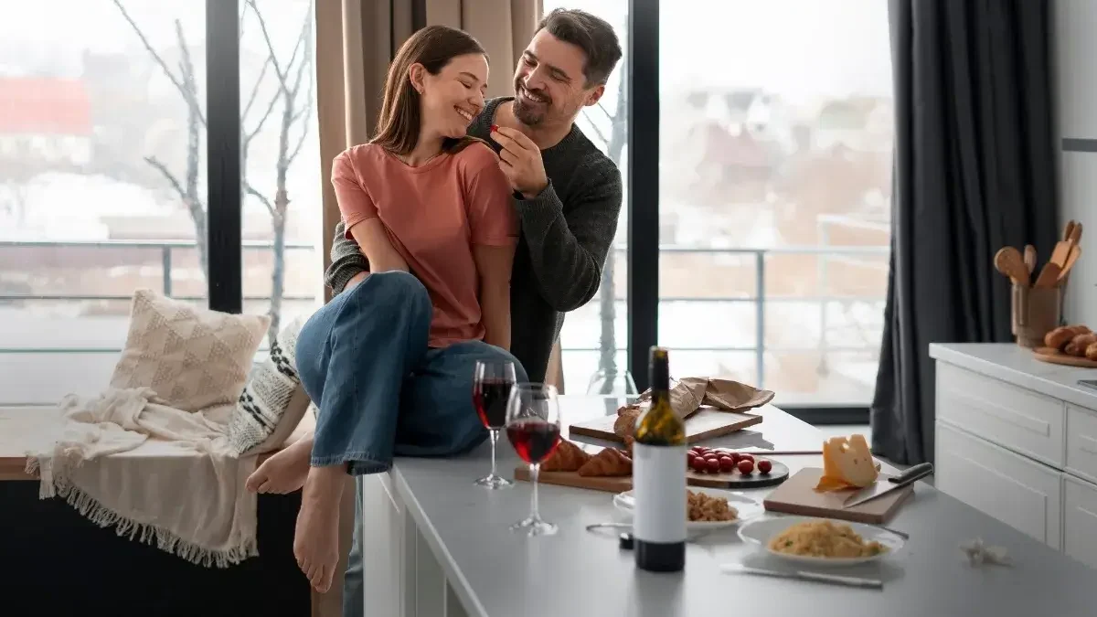 Valentine’s Day Cleaning Gift helping a couple enjoy a clean, cozy home and quality time together